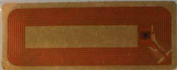 MeadWestvaco RFID tag with top layer of paper removed